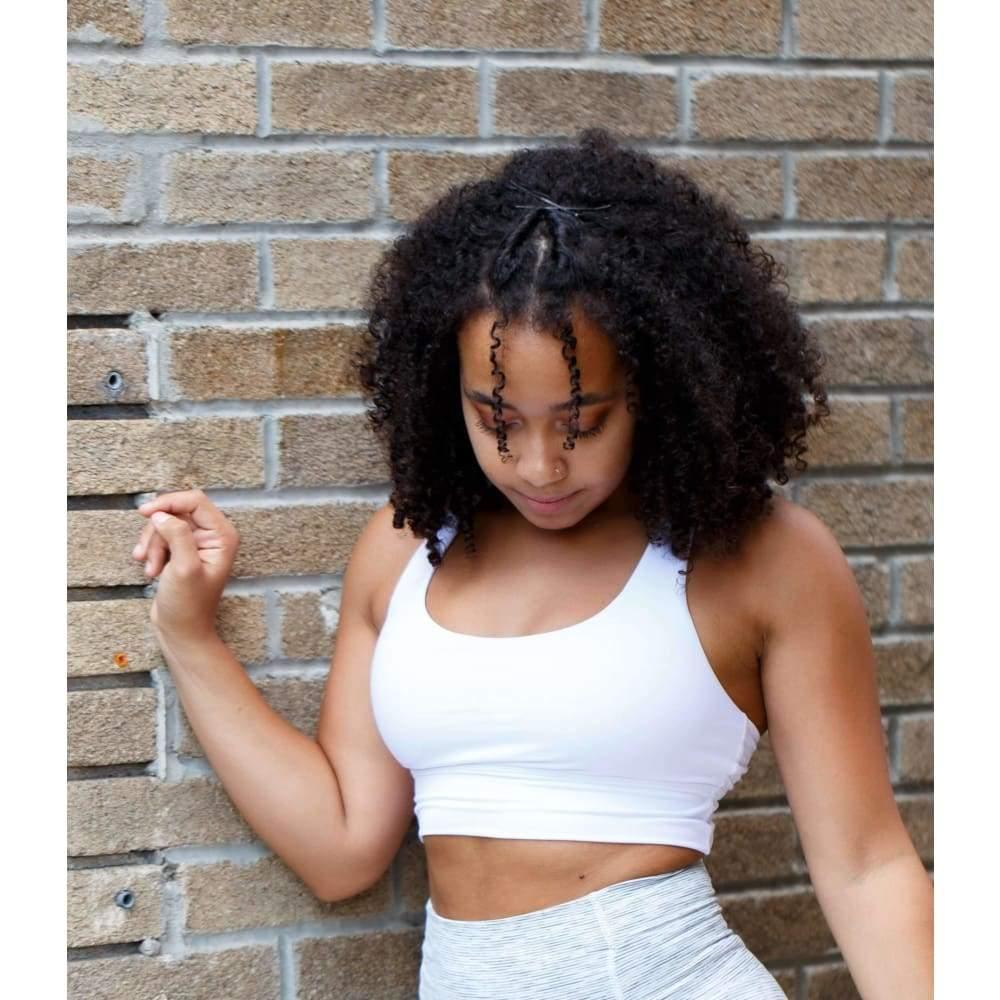 Amplify Sports Bra - Pearl White - The Omega Fitness Workout Apparel- Medium Support Sports Bra