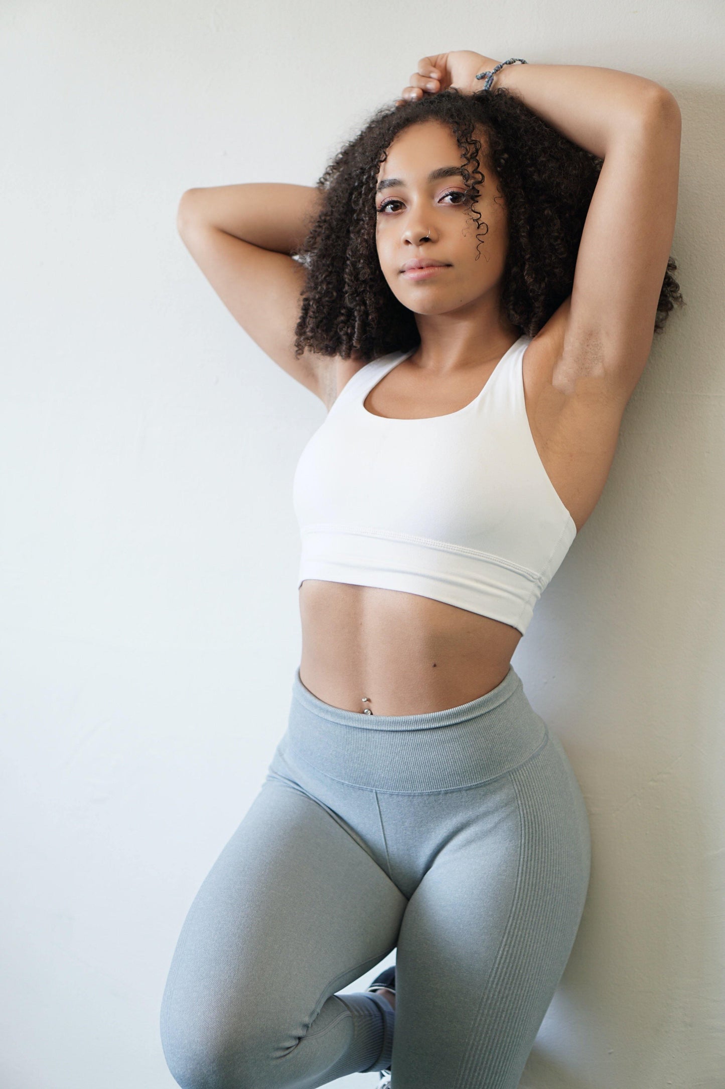 Amplify Sports Bra - Pearl White - The Omega Fitness Workout Apparel