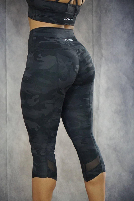 Breathless Camo Capri Mesh Gym Leggings