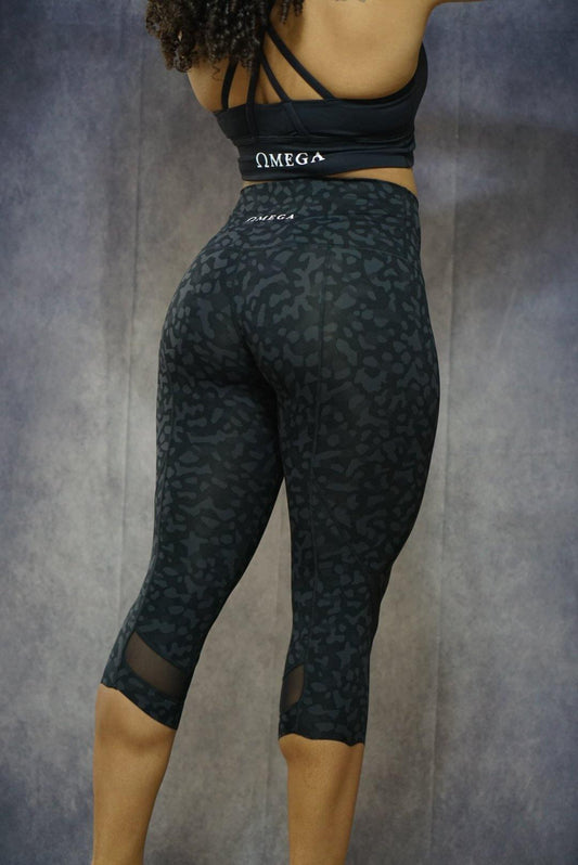 Breathless Leopard Capri Mesh Gym Leggings