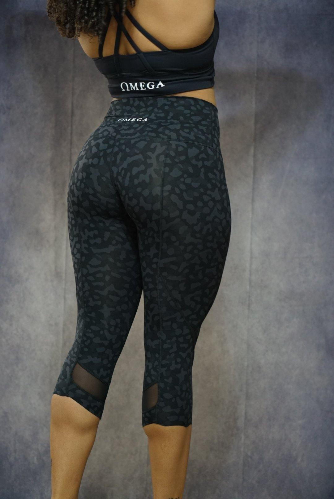 Breathless Leopard Capri Mesh Gym Leggings
