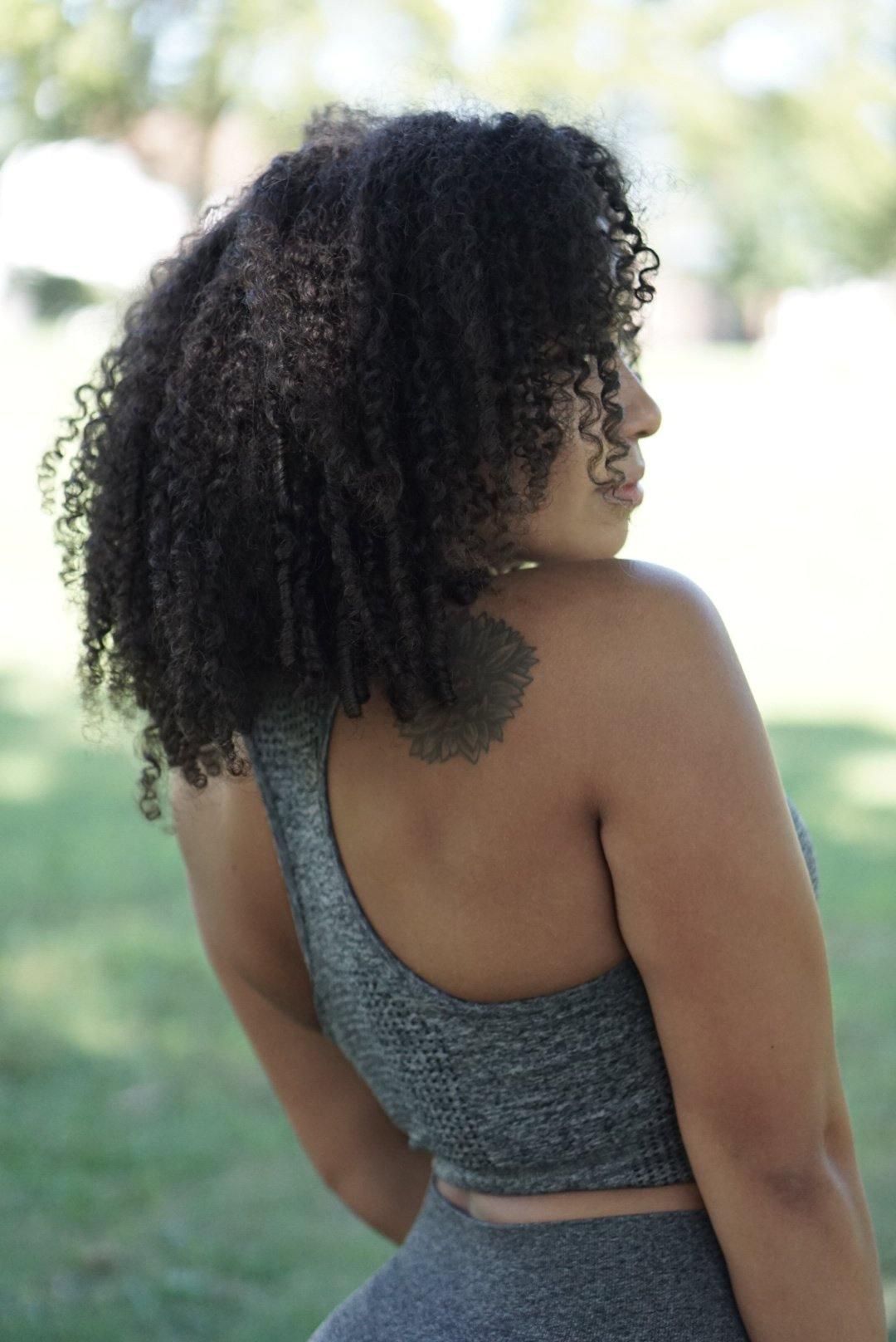 Thrive Slate Grey Sports Bra - The Omega Fitness Workout Apparel