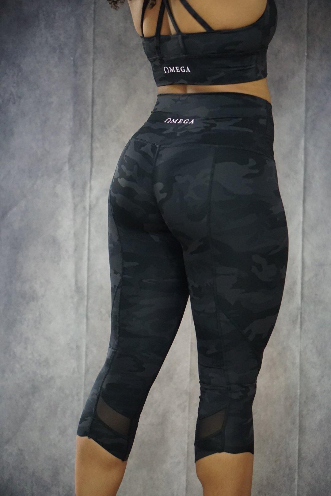 Breathless Camo Capri Mesh Gym Leggings