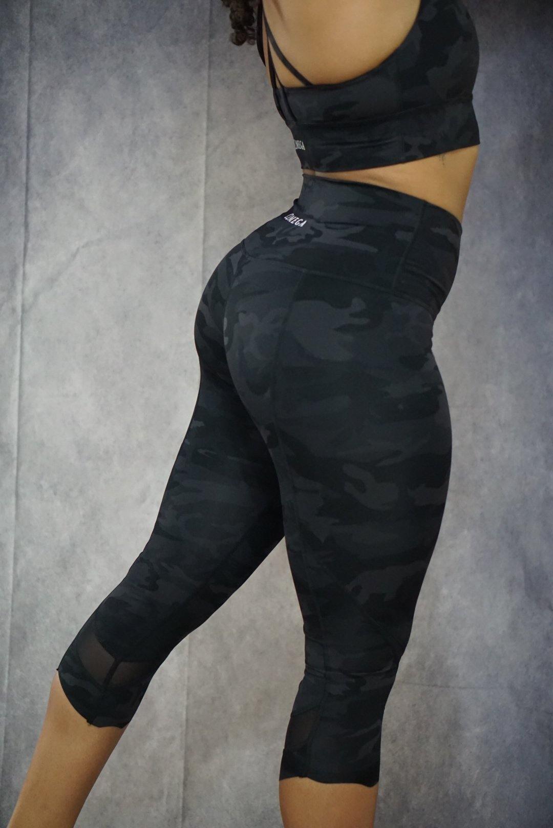 Breathless Camo Capri Mesh Gym Leggings