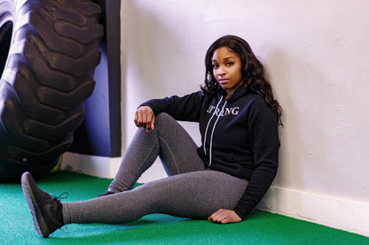 Queen's Reign Gunmetal Grey Leggings - The Omega Fitness Workout Apparel